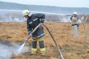 На Сумщине 2 пожарные команды борются с масштабным торфяным пожаром