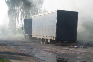 В Роменском районе ликвидирован пожар в грузовом автомобиле