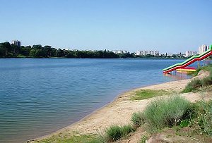 На озере Чеха соревновались пловцы
