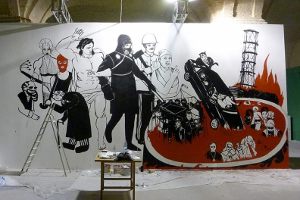 В «Мыстецьком Арсенале» уничтожили картину, критикующую церковь и власть