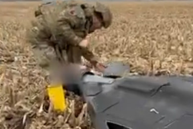 Поліцейські вибухотехніки знищили 90-кілограмову бойову частину ворожого БпЛА