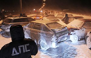 В России столкнулись 35 автомобилей